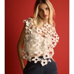 Anthropologie Maeve Maeve Floral Lace Vest OS NEW WITH TAGS